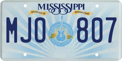 MS license plate MJO807
