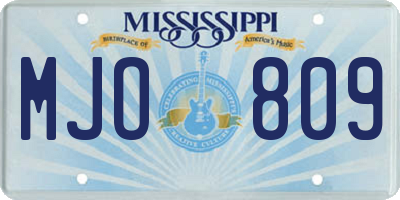 MS license plate MJO809