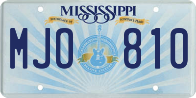 MS license plate MJO810