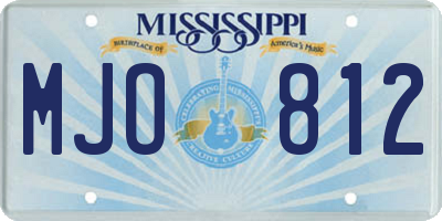 MS license plate MJO812