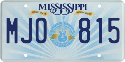 MS license plate MJO815