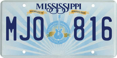 MS license plate MJO816