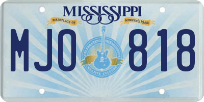 MS license plate MJO818