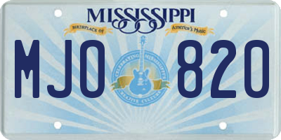 MS license plate MJO820