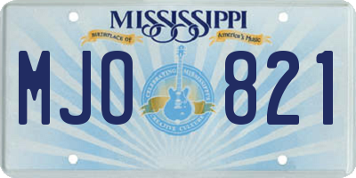 MS license plate MJO821