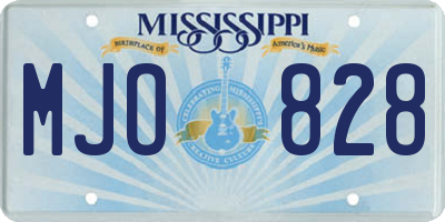 MS license plate MJO828