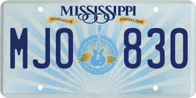 MS license plate MJO830