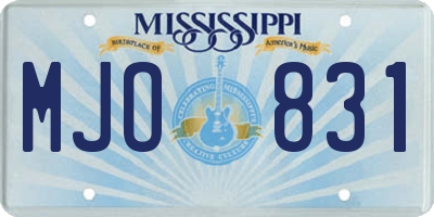 MS license plate MJO831
