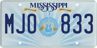 MS license plate MJO833