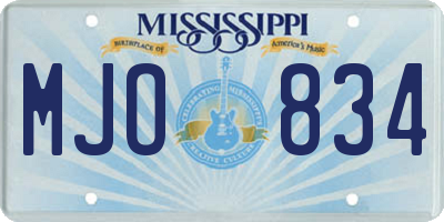 MS license plate MJO834