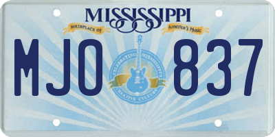 MS license plate MJO837