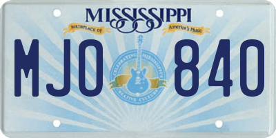 MS license plate MJO840