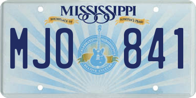 MS license plate MJO841