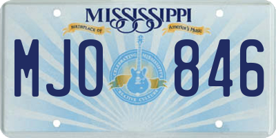 MS license plate MJO846