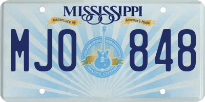 MS license plate MJO848