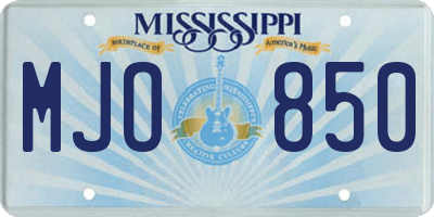 MS license plate MJO850