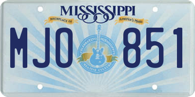 MS license plate MJO851