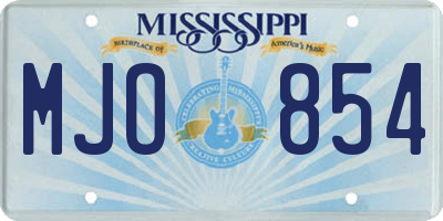 MS license plate MJO854