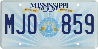 MS license plate MJO859