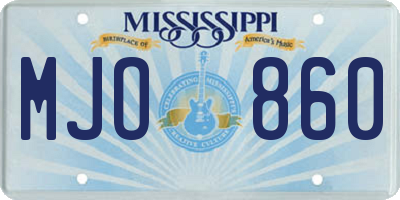 MS license plate MJO860