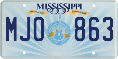 MS license plate MJO863