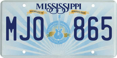 MS license plate MJO865