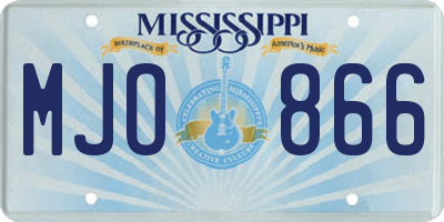 MS license plate MJO866