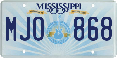 MS license plate MJO868