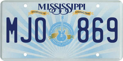 MS license plate MJO869