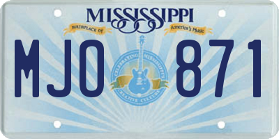 MS license plate MJO871