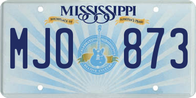 MS license plate MJO873