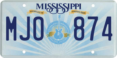 MS license plate MJO874
