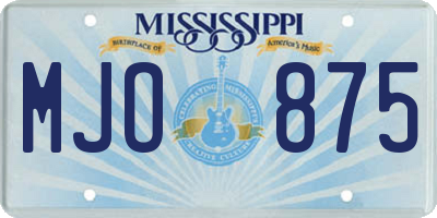 MS license plate MJO875