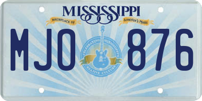 MS license plate MJO876