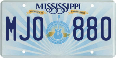 MS license plate MJO880