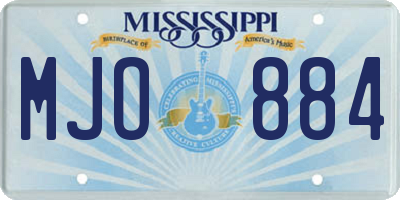 MS license plate MJO884