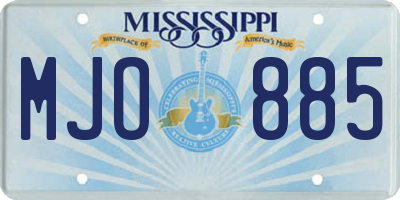 MS license plate MJO885