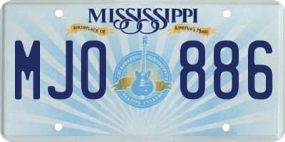 MS license plate MJO886