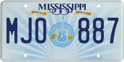 MS license plate MJO887