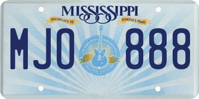 MS license plate MJO888