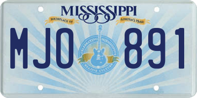 MS license plate MJO891