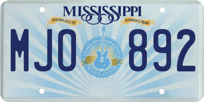 MS license plate MJO892