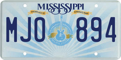 MS license plate MJO894
