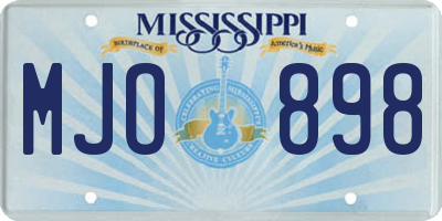 MS license plate MJO898