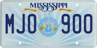 MS license plate MJO900
