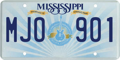 MS license plate MJO901