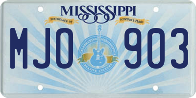 MS license plate MJO903