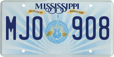 MS license plate MJO908