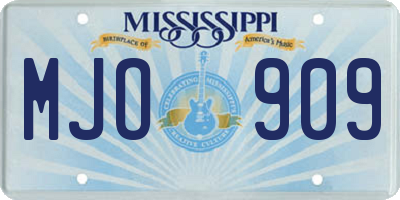 MS license plate MJO909