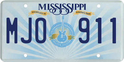 MS license plate MJO911